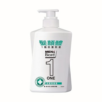 MEN's Biore ONE 髮顏體全效潔淨露 抗菌青春香  480ml  1瓶