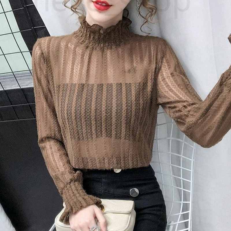 ベルスリーブハイネックトップスブラウスシースルーレディース透け感インナーuvカットゆったりリゾート大きいサイズ紫外線対策 通販 Lineポイント最大get Lineショッピング