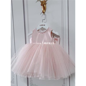 意茉女童秋冬公主裙女寶周歲禮服生日花童兩件套連衣裙網紗蓬蓬裙