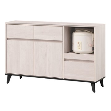 文創集 卡依4尺二門三抽拉盤餐櫃(二色可選)-121x40x81.8cm免組