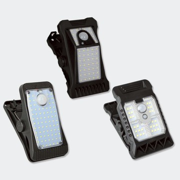 【台灣現貨🔥1200mAh電量】智能太陽能夾燈 雙充電設計 夾燈 太陽能燈 爆亮LED 照明燈 露營燈