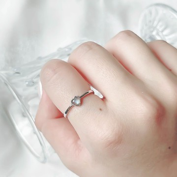 拉長石925純銀融心melting heart戒指 可調式戒指