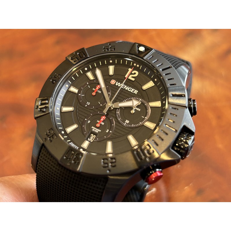 あすつく】 ウェンガー 腕時計 WENGER Seaforce Chrono シーフォース クロノグラフ 43mm ブラック文字盤  01.0643.120 クォーツ 国内正規品 | LINEショッピング