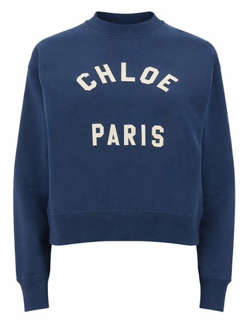 chloé cotton fleece logo pullover