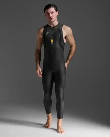 2XU 男士 無袖防寒衣｜黑