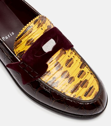 Christian Louboutin Penny croc-effect leather penny loafers