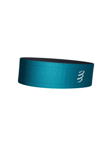 《Compressport 瑞士》窄版自由腰帶 FREE BELT 2.0 (雙面印刷) 馬賽克藍灰