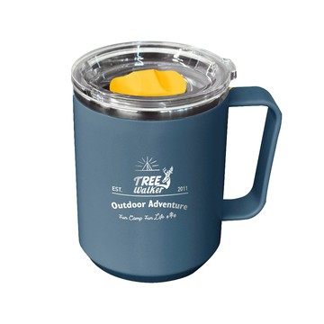 TREEWalker 304不鏽鋼露營保溫馬克杯  450ml  藍色  1個