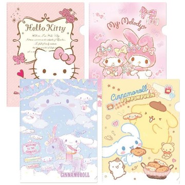 小禮堂 Sanrio 三麗鷗 A4 L+U型資料夾 Kitty 美樂蒂 布丁狗 大耳狗