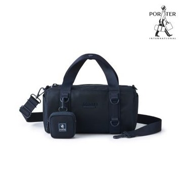 PORTER INTERNATIONAL - 圓筒輪廓ROLLIN手提包(附迷你萬用包)(M) - 藍