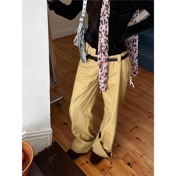 fifth 褲子女2025春季新款簡約時尚低腰翻折褲腳卷邊休閑闊腿褲