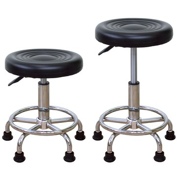 頂堅 高級皮革椅面(固定腳)旋轉工作椅/升降吧台椅/會客洽談椅/診療美容椅/專櫃台椅/休閒餐椅(黑色)