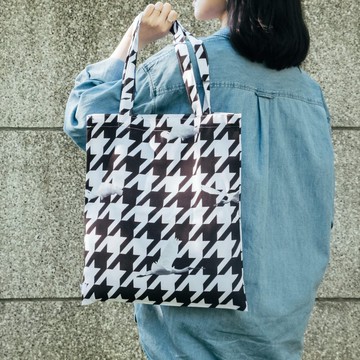 【錦源興】千鳥提袋 l 托特包 購物袋 帆布袋 大容量 A4 印花