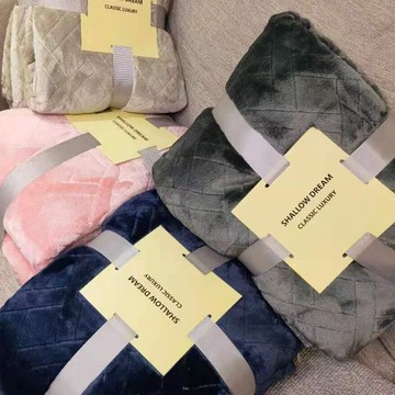 巨厚超值！出K美G外貿壓花毛毯法蘭絨單人雙人保暖被子蓋毯午睡毯