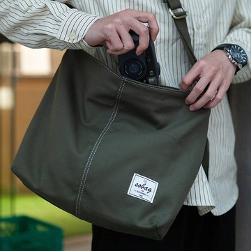 sobag日系復古軍綠色斜挎帆布包男中性小眾設計大容量通勤單肩包