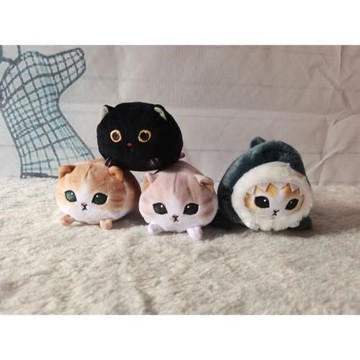 外貿日單 日本mofusand鯊魚貓 小公仔 沙包趴趴毛絨身體有顆粒