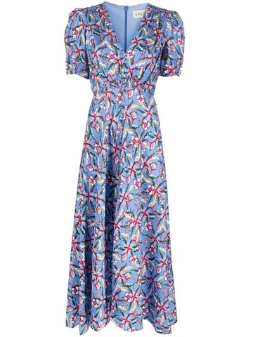 Saloni `Lea` Long Dress