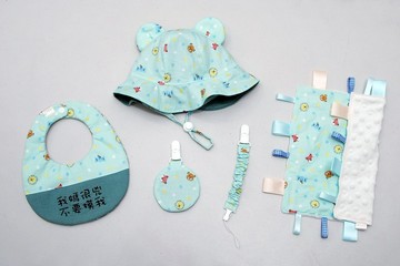 Gugu手創- 動物 客製 花兜/奶嘴鍊/髮帶/奶嘴鍊/斗篷/ 彌月禮盒