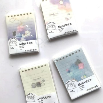 【幽幽家族】小筆記本 可愛 幽幽 活頁筆記本 記事本 橫線 線圈本 文青 橫線筆記本 A7 記事本 留言本 重點筆記本