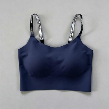 內衣 背心式內衣 運動內衣 無鋼圈 內衣女 一體杯無痕裸感防震運動文胸健身跑步內衣女外穿果凍吊帶瑜伽背心
