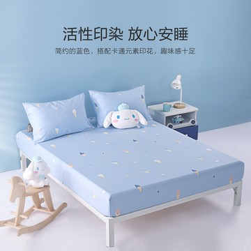 水星家紡全棉床笠單件兒童床罩防塵席夢思床墊保護套床單榻榻米全