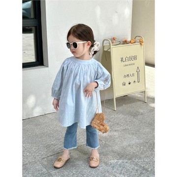 女童春款連衣裙韓版洋氣春秋長袖寶寶春裝2025新款兒童春季裙子女