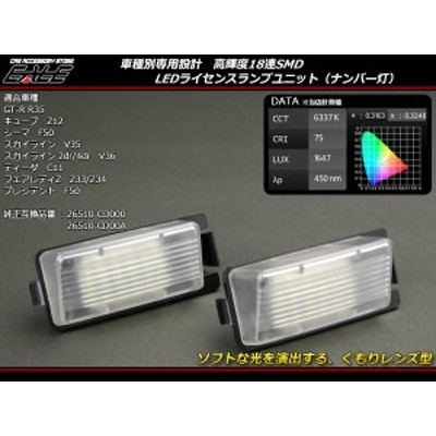 ニッサン LED ライセンスランプ ナンバー灯 R35 GT-R Z12キューブ V35/V36 スカイライン C11 ティーダ Z33/Z34  フェアレディZ R-119 | LINEショッピング