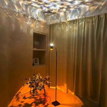 水波紋氛圍燈網紅雙頭日落燈落地燈客廳直播背景夕陽落日檯燈水紋 雙11全館免運