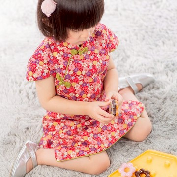 兒童旗袍 古風 冬季款 碎花和風