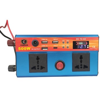 戶外電源 大功率逆變器 車載電瓶轉換 汽車備用電源專供 台灣出貨熱賣 12V 轉220V 500W 車載逆變器帶3USB+Type-C