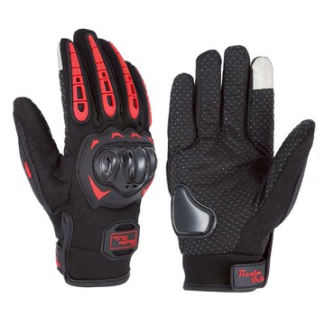 德利生活 帶觸控摩托車手套 rt-a1觸屏 l紅色  紅色  L