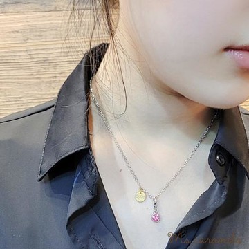 【焦糖小姐 Ms caramelo】愛神維納斯的愛情石 粉紅水晶項鍊 (K白款)