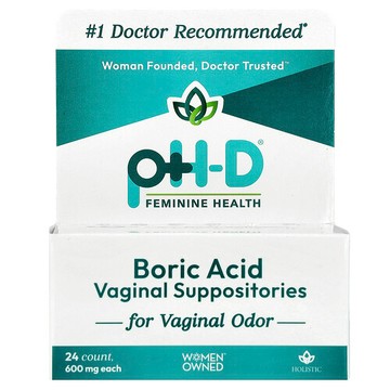 pH-D Feminine Health, 硼酸女性私密部位栓劑，600 毫克，24 件