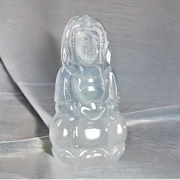 冰玻種翡翠觀音菩薩 | 天然緬甸玉翡翠A貨 | 送禮