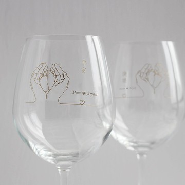 Minimalist簡單愛系列|訂製平安快樂紅酒對杯—文字雕刻