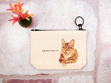 三色貓-帶來好運-有底零錢包