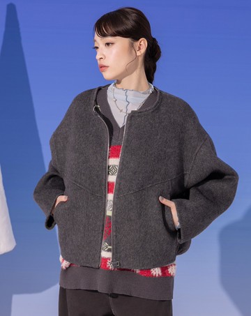 質感羊毛可拆式連帽外套(兩色)