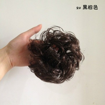 真發假發圈 凌亂假頭花蓬松自然假發花苞頭飾卷發圈 盤發丸子頭發