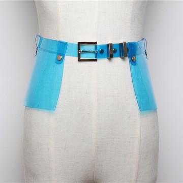 現貨+預購 腰帶塑膠腰封皮帶寬版腰帶女牛仔褲腰帶休閒褲長褲-PVC簡約荷葉邊裙擺女配件6色73vh4【獨家進口】【米蘭精品】