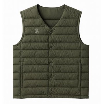 【WILDLAND荒野】男700FP輕暖V領羽絨背心202能高綠