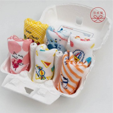 日本 kontex 純棉小手帕6件組 (3款) - A