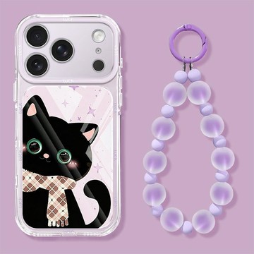 星星黑貓支架適用蘋果17pm手機殼iphone15新女款16可愛14透明18外