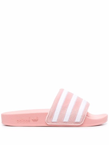 adidas - stripe-print slides - women - Rubber/Rubber/Fabric - 7 - Pink