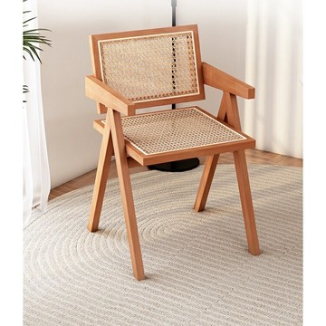 《CHAIR EMPIRE》CH009北歐實木藤編椅/實木藤椅北歐休閒椅/實木扶手靠背椅/北歐實木扶手靠背椅