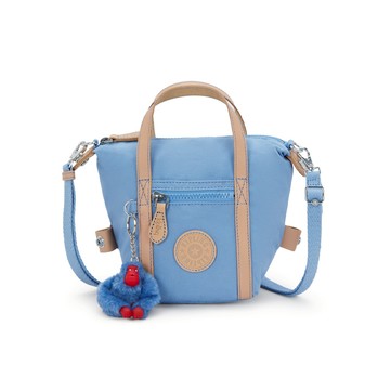 霧藍拼接手提肩背兩用包-BOXY ART S