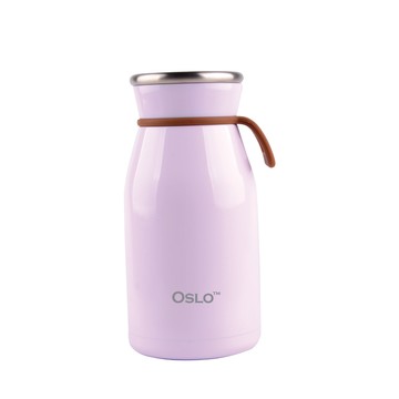 OSLO 牛奶罐造型雙層不鏽鋼保溫瓶 350ml  紫色  1個