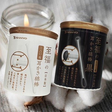 SANYO 山洋 至福360度耳扒紙軸棉花棒(100支入) 款式可選【小三美日】 DS024027 卸妝 耳朵 耳洞清潔