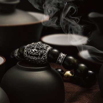 【JK銀飾】鴻運貔貅 手串 [12/14mm]／925純銀【天然礦石、man.woman】