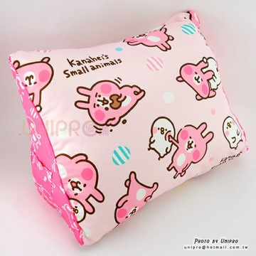 【UNIPRO】卡娜赫拉的小動物 兔兔 小雞 粉 三角枕 靠枕 靠背枕 枕套可拆洗 三貝多正版授權 小