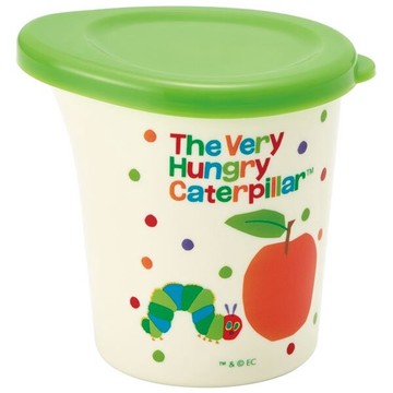 日本製 SKATER 艾瑞卡爾 好餓的毛毛蟲寶寶練習喝水杯(附蓋)190ml【南風百貨】